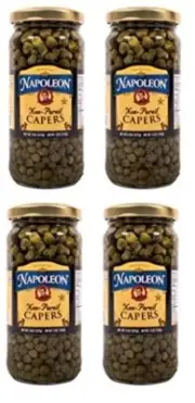 Napoleon Non-Pareil Capers 4 Glass Jars N.W. 8 oz each