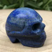 1pc Natural lapis lazuli jasper skull quartz crystal hand carved decoration 2''