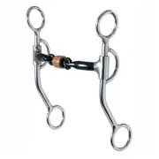 776 All Around Curb Bit for Horse - 3-Piece Sweet Iron Snaffle with Copper Ro...
