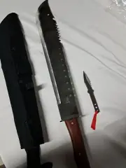 Full Tang HUGE MACHETE HUNTING KNIFE /W THROWING KNIFE