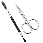 Eyebrow Scissors and Eyebrow Brush, Shaping Curved Craft Stainless Steel Scis...