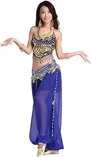 [ZLTdream] Lady's Belly Dance Chiffon Banadge Top and Lantern Coins Pants