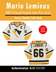 MARIO LEMIEUX GAME-WORN 2000 PITTSBURGH PENGUINS JERSEY SWATCH BOX