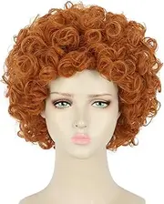 Cosplay Wig Short Wavy Orange Full Wigs For Kids Party Halloween Costume