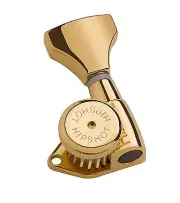 Hipshot Grip-Lock Open 18:1 6 inline Gold Lefty locking Staggered tuners inc UMP
