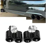 Quad Car Exhaust TailTip Compatible For BMW G20 G21 M340i G22 M240i G42 M440i Exhaust Stainless Steel Muffler Tip Nozzle(Silver A)