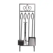 5PC Fireplace Tools Set Fire Tools for Fire Places, Fire Pits, Woodstoves, Black