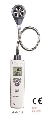 CEM DT-318 Gooseneck Thermometer Air Flow Meter Anemometer Wind Speed Tester !!!
