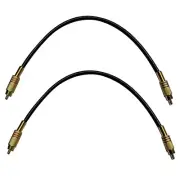 2x new Universal 1ft RCA Male to RCA Male Audio Patch Cables for Speakers