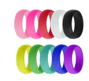 10 PCS Mens Silicone Ring Set