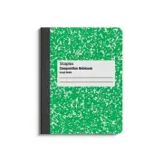 Staples Composition Notebooks 7.5" x 9.75" Graph Ruled 80 Sheets Green/White