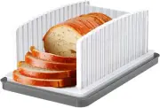 HHXRISE Bread Slicer for Homemade Bread, Adjustable Guide White