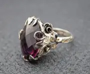 Ring Sterling Silver Vivacious Bi Color Ametrine Quartz handcrafted Dazzle 4you