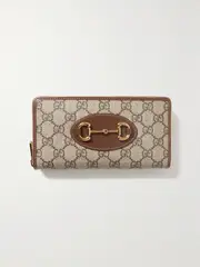 Gucci - Horsebit 1955 Leather-trimmed Printed Coated-canvas Wallet - Brown - One size