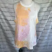 Adidas Orange, Pink, & White Tie Dye Halter Tank Top, Size 1X, NWT!!