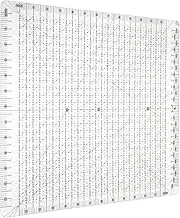 HSHGZSR Quilting Ruler Clear Acrylic Quilting Square Fabric Cutting Ruler with Non Slip Self Adhesive Silicone Grip Easy to Read DIY Quilt Ruler for Fabric Precise Cutting 12x12Inches