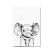 Cute Blushing Baby Elephant Nursery Animal Wall Art