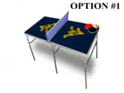 West Virginia University Portable Table Tennis Ping Pong Folding Table w/Accesso