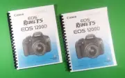 Owners Manual for Canon EOS 1200D Rebel T5 Camera 342 Pages W/Clear Covers!