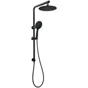 Matt Black Round 2in1 9" Thin Shower Rainfall Head & 3 Modes Handheld Silde Rail Combo