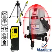 4V4H Self Leveling Cross Line Laser Level + Laser Receiver + Tripod Staff Video
