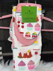 New Kate Spade New York Pink Cupcakes Bakery Kitchen Towels And Mini Mitts Set