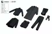 TOPO STUDIO 1/6 TP022 Male Black Suit Set For 12" Action Figure PVC Body Toys
