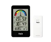 Household External Temperature And Humidity Alarm Clock Hangable Electronic Alarm Clock - Black