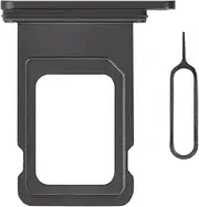for iPhone 11 Black SIM Card Slot Replacement Single SIM Version for iPhone11 Card Tray Holder Adapter with Waterproof Rubber Ring Repair Tool Fix Kit SIM Ejector for A2111 A2221 A2223