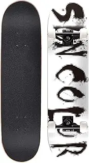 Sports Skateboards, (Black and White Pattern) 31-inch A-Level Seven-Layer Maple Double Tilt Professional Flashing Four-Wheel Skateboard Suitable for Young Adults