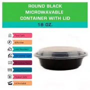 600 Pack Round Microwavable Plastic Meal Prep Containers with Clear Lids 18 oz.