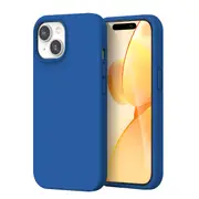 ZUSLAB for Apple iPhone 15 Plus Case Liquid Silicone Anti-Scratch Gel Rubber Shockproof Protective Cover with Soft Microfiber Lining (2023) - Cobalt Blue