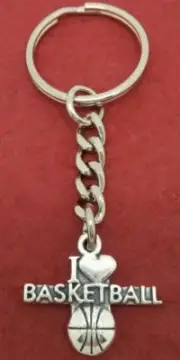 Sterling Silver Basketball Keyring Gift Solid 925 I Love keychain key ring chain