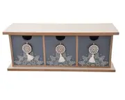 Mandala Boho Home 3 Drawer Wooden Organizer Jewellery Mini Drawer Decoration