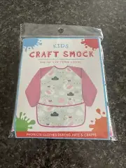 Kids craft smock art painting smock pink size 43”x22” school smock great for art