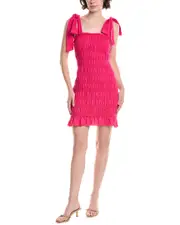 Endless Rose Bow Linen-Blend Mini Dress