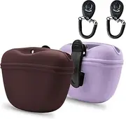 AUDWUD - Silicone Clip Treat Bag on Portable Training Container Practical Magnetic Closure and Belt Clip BPA Free