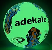 ADEKALE Soccer Balls Glow in the Dark Soccer Ball Size 3/4/5, Official Size Soccer Ball, Indoor/Outdoor Normal Soccer, Light Up Training Ball with Pump and Needles, Ideal Gift Street Ball Game for Men