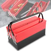 Red 21" 3-Level Metal Foldable 5-Drawer Storage Tool Organizer Box Multifunction