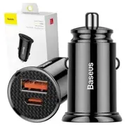 Baseus 30W USB-A + USB-C Car Vehicle Charger PD3.0 QC 4.0 PPS - Black