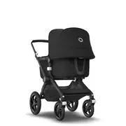Bugaboo Fox 2 bassinet and seat pram Black sun canopy, black fabrics, black chassis