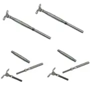 1/4" Stainless Steel T316 Deck Toggle & Swage Stud Turnbuckle For 1/8" Cable 4PC