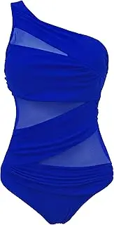 [Runtlly] Women's Inspired Figures JENA Ots One Piece Maillot Mesh Swimsuit L