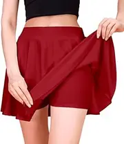 [TRENDMALLS] Girl's/Women's Classic Stretchy All Time Trendy Mini Skater Knee Length Solid Skirt women girls