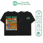 TIKME 中性 THAI BINH MY HOMETOWN T 恤 - 雙面襯衫尺寸 S-3XL 100% 棉