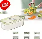 Adjustable Mandoline Slicer - 6-in-1 Vegetable Chopper, Container