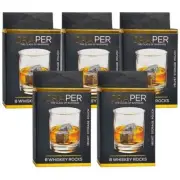Ozoffer 40Pcs Whiskey Stones Ice Melts Reusable Natural Marble Chilling Scotch R