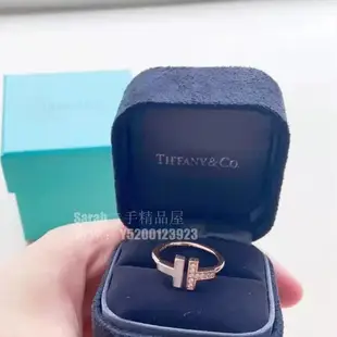 二手精品 Tiffany 蒂芙尼 Tiffany T 系列戒指 18K玫瑰金鉆石珍珠母貝線圈戒指 GRP1109
