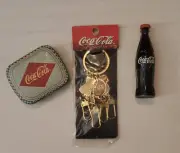 Vintage Lot Of NEW Coca-Cola Coke Collectibles Memorabilia Keyring Bottle Tin