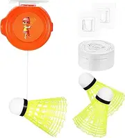 Mipcase 1Set Badminton Rebound Trainer Training Device with Cord for Indoor Use Portable Badminton Training Aid for All Skill Levels Includes Rebound Shuttlecocks